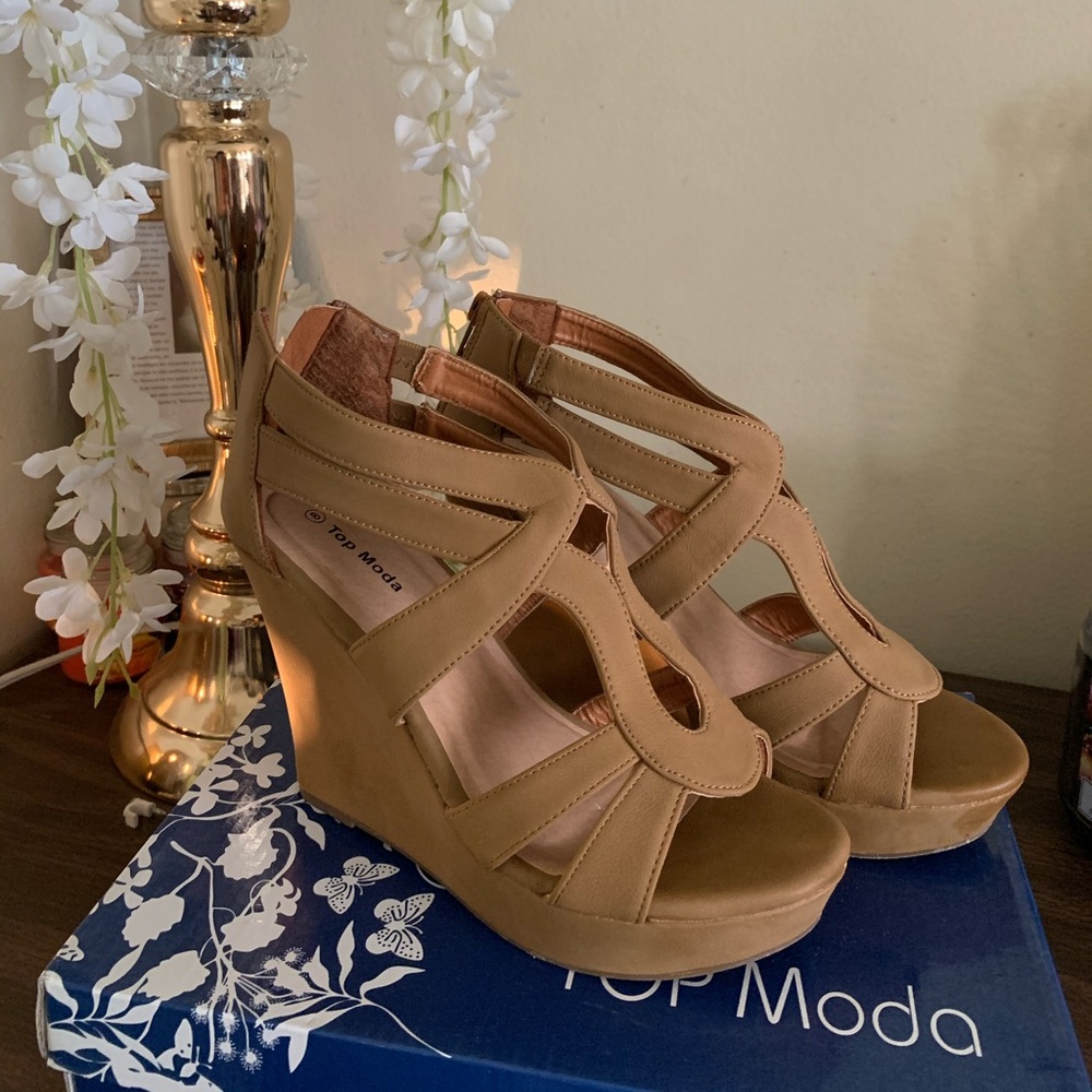 Tan Wedge heel